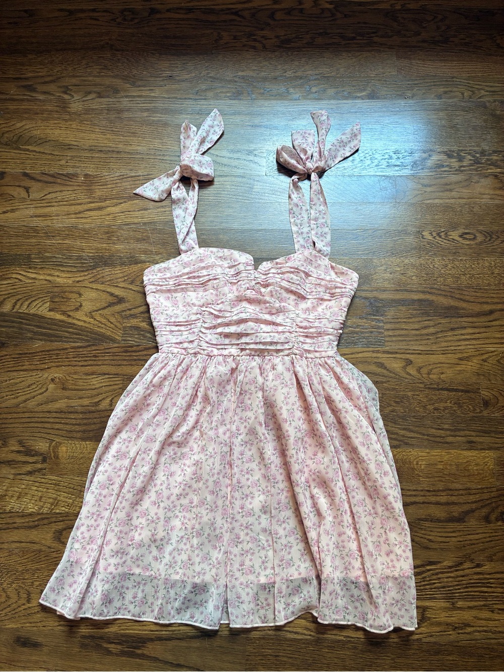 Altar'd State Pink Floral Tie-Strap Sundress